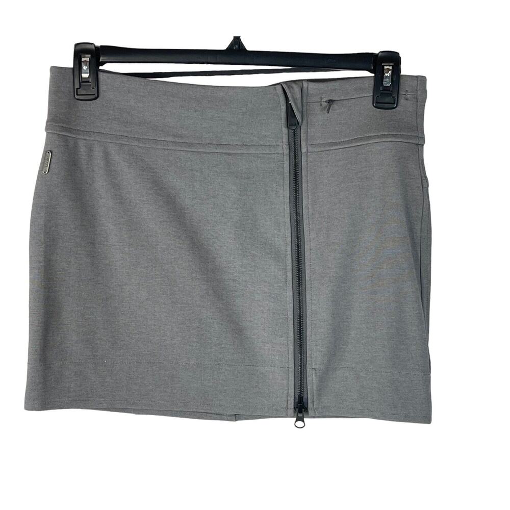 Lole Knit Side Zip Stretch Athleisure Yoga Mini Skirt Gray Size Small